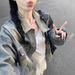 High America Fried Street Vitage Deim Workwear Wome's Sweet Spicy Style Jacket, Loose Slimmig Top, Sprig Ad_ecoleips.com