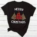 European And American Cross-border Foreign Trade Women's Clothing Christmas Merry Round Neck Printed Ladies Short Sleeve_ecoleips.com