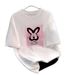 Women's Off-Shoulder T-Shirt Cartoon Print Cotton Short Sleeve Slimming Fashionable Top For Youth Summer New Style_ecoleips.com
