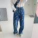 Summer High-Waisted Loose Fit Floral Straight Leg Slimming Jeans For Women_ecoleips.com