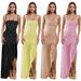 Women's Clothing Summer Sexy Hot Diamond Sling Slit Dress_ecoleips.com