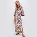 New Arrival Stylish Printed Linen Dress Versatile European American Cross Border E-commerce Platform Fashionable Women's Clothing_ecoleips.com