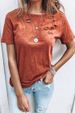 Aria Basics Aria Basics 2022 Summer New Style European And American Foreign Trade Cross-Border Women's Pullover Round Neck Ripped Loose_ecoleips.com