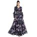 Women's Light Luxury Printed Bell Sleeve Dress European American Style Design Niche Pleated Full Skirt Trendy Cake Skirt_ecoleips.com