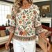 Summer Ruffle Sleeve T-Shirt For Women Loose Round Neck Printed Casual Top Style Women's Clothing_ecoleips.com
