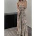 22SS Plant Dyed Backless Waist-Cinching Sexy Long Dress Elegant And Gorgeous_ecoleips.com