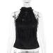 Women's Gothic Pleated Rose Suspender Top Streetwear Versatile Spiderweb Bow Tie Autumn New Style XS24216_ecoleips.com