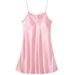 Summer With Chest Pad Ice Silk Suspender Nightdress Sexy Vest Thin Silk Pajamas With Bra Integrated Loungewear_ecoleips.com