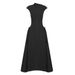 Minimalist Asymmetrical Hem Sleeveless Maxi Dress For Women - Solid Color Round Neck Elegant Casual Dress (Black/White/Coffee)_ecoleips.com