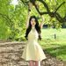 Apricot Dress For Women, High-End Engagement French Style Socialite Elegant Sleeveless Waist-Cinching Birthday Dress,_ecoleips.com