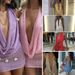 Crochet Cover Up Nightclub Sexy Sequined Backless Halter Neck Fashion Beach Cover Up Bodycon Skirt_ecoleips.com
