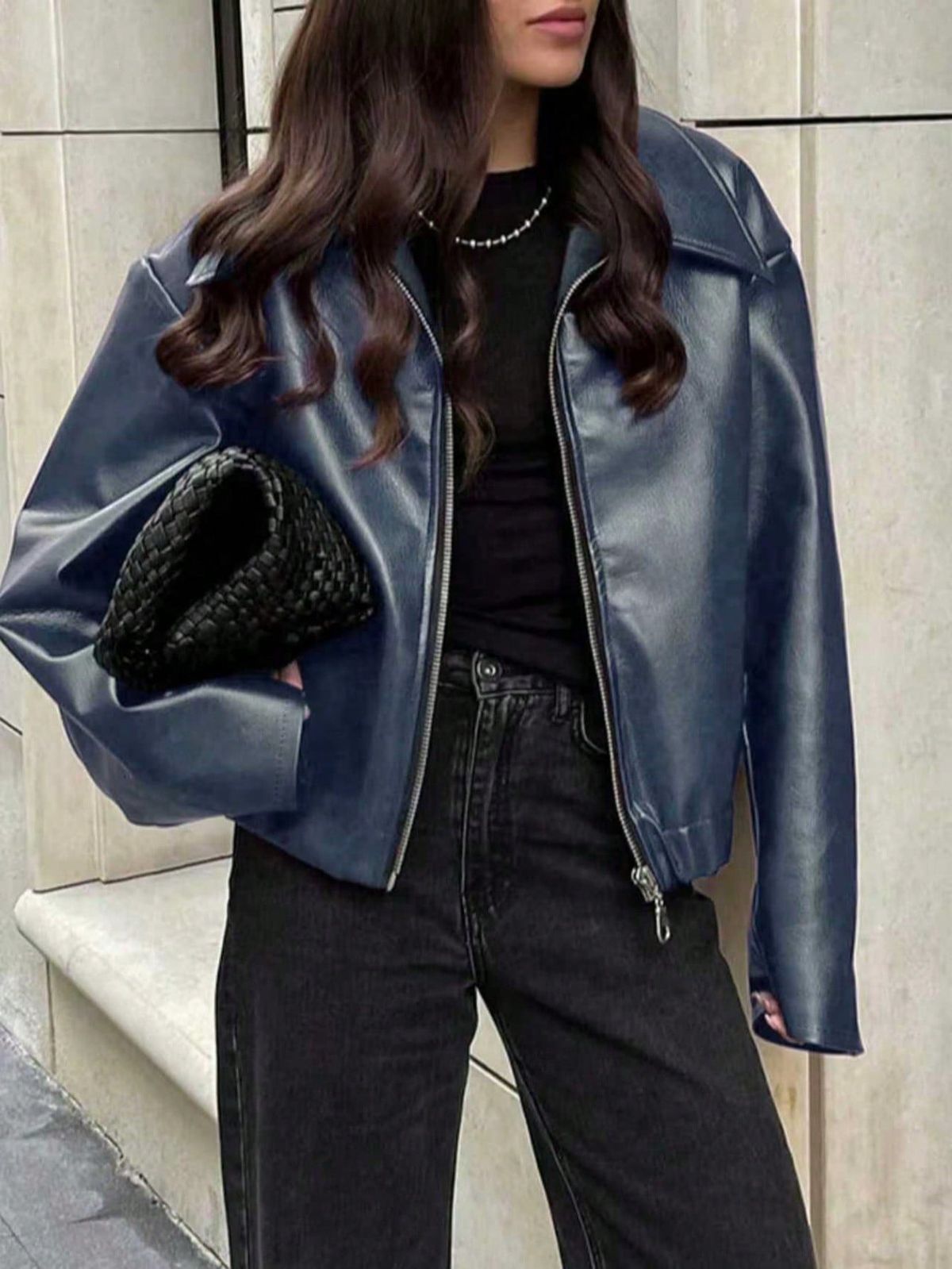 women’s leather jacket with detachable fur collar – p winter coat (black/khaki, s3xl)_ecoleips.com