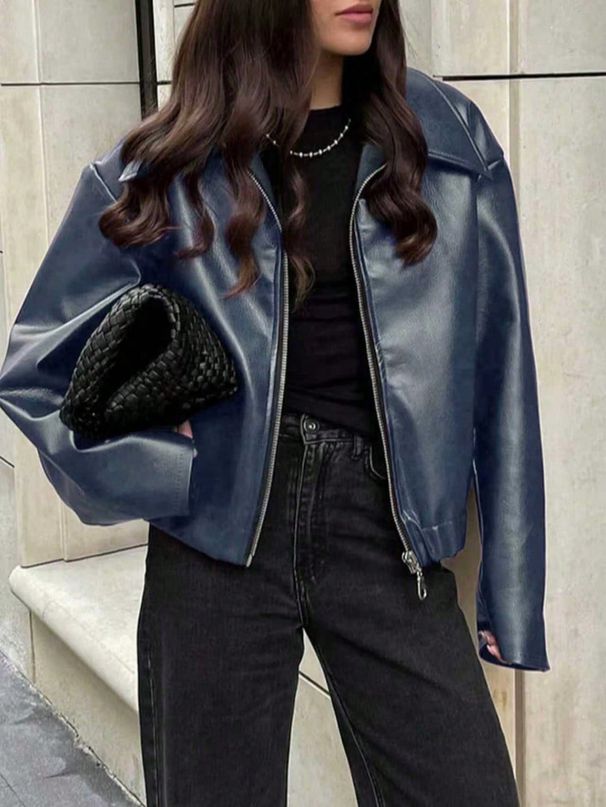 women’s leather jacket with detachable fur collar – p winter coat (black/khaki, s3xl)_ecoleips.com