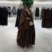 Women's Clothing Abaya Open Front Satin Robe Coat For Women European Fashion Muslim Clothing Spring Modest Abaya Dress_ecoleips.com