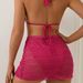 Deep V Bikini Set for Women Push-Up Triangle Top High-Waisted Bottom Rose Pink Trendy Clever Coverage Swimwear_ecoleips.com