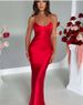 Sexy Halter Satin Dress, A New Autumn Fashion Backless Strappy Cinched-waist Long Dress_ecoleips.com