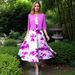 Women's Floral Print Sundress Set – Bohemian Vacation Dress With Digital Print (Pink/Lake Blue/Purple/Blue, S/M/L/XL/XXL)_ecoleips.com