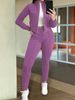 Women's Clothing New Fashion Casual Long Sleeved Trousers Two Piece Suit European And American Spring And Autumn Women's Suit Solid Color_ecoleips.com