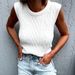 Women's Clothing Round Neck Sleeveless Cable Knit Top Vest Russian Spring Summer_ecoleips.com