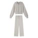 Women's Autumn Winter Casual Hoodie Sportswear Set Hong Kong Style Slimming Wide Leg Pants Hooded Running Two Piece Outfit_ecoleips.com