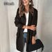 2025s 2025 Autumn/winter New Solid Color Long Sleeved Pocket Casual Suit Jacket For Women_ecoleips.com