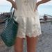 Aria Basics Aria Basics European American Cross-border Commuter Style Fashionable Spring And Autumn Women's New Lace-trimmed Wide-leg Shorts_ecoleips.com