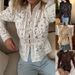 Summer New Arrival Women's Slim Fit Blouse Lace Crochet Stand Collar Fashion Elegant Commuter Style_ecoleips.com