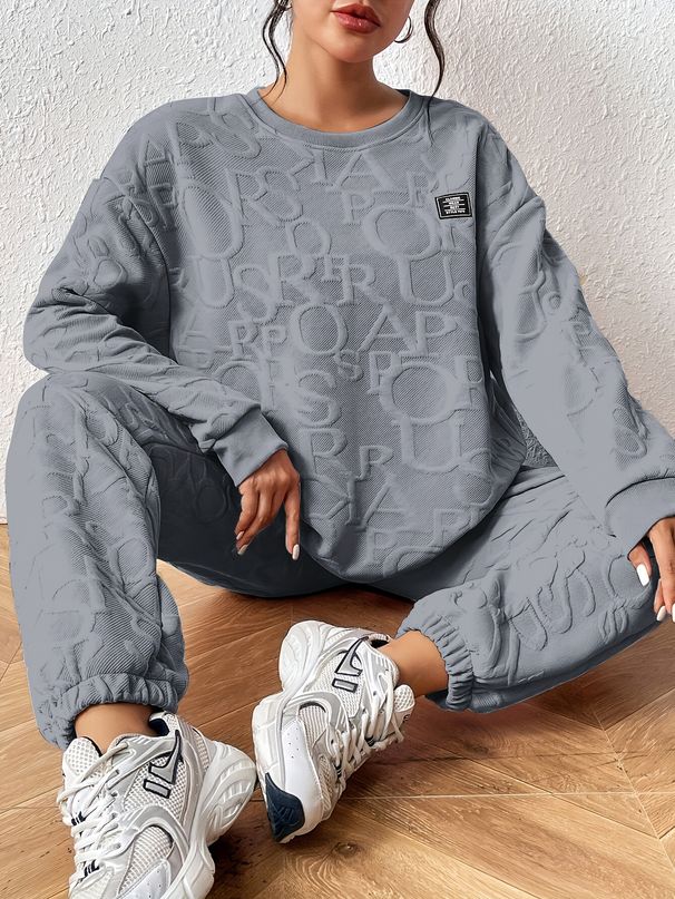 Women's Clothing Pear Shaped Figure Casual Style Sweatshirt And Sweatpants Set Relaxed High End Autumn Clothing_ecoleips.com
