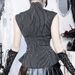 Retro Striped Sleeveless Top for Women Gothic Style Summer Vest New Subculture Fashion_ecoleips.com