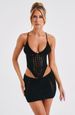 Summer Sexy Strapless Hollow out Backless Knit Bodycon Dress Set for Women European And American Street Style Pure Alluring_ecoleips.com