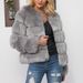 Women's Clothing Fashion Casual Ladies Imitation Fur Tops Fur Short Coat_ecoleips.com