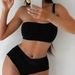 Women's Sexy Solid Color One-Shoulder Low-Rise Bikini Set - Comfortable & Stylish Swimwear For Beach & Pool_ecoleips.com