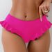Women's Clothing Swimming Trunks Lotus Leaf Anti Exposure Conservative Triangle Swimming Trunks_ecoleips.com