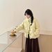 girl Girl Girl Yimo Korean Style Design Horn Button Short Jacket For Women 2025 New Small Sweet White Duck Down Coat_ecoleips.com