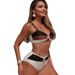 Women's Scallop Trim Bikini Set – Sexy Two-Piece Swimwear With Underwire & Padded Cups, Solid Color_ecoleips.com
