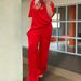 Summer Women's Casual Solid Color Trousers Set Round Neck Short Sleeved Top With Slim Elastic Waist And Pocket_ecoleips.com