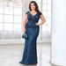 Women's Clothing Plus Size Fat Woman Dress Sequined Evening Dress Banquet Temperament Slim Fishtail Skirt Long Toast Dress_ecoleips.com