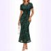 Cross-border 2026 New European And American Women's Summer Floral Slim-Fit Elegant Short-Sleeve Mesh Dress_ecoleips.com