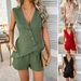 Voya Women's European And American Casual Solid Color Vacation Style Button Cardigan Vest And Short Set_ecoleips.com