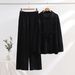 Women's Casual Two-Piece Set - Loose Top & High-Waisted Wide-Leg Pants (Black/Beige/Brown/Gray) - Breathable Viscose Summer Outfit_ecoleips.com