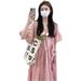 Summer New Korean Fashion Short Sleeve Cotton Linen Loose Maternity Dress_ecoleips.com