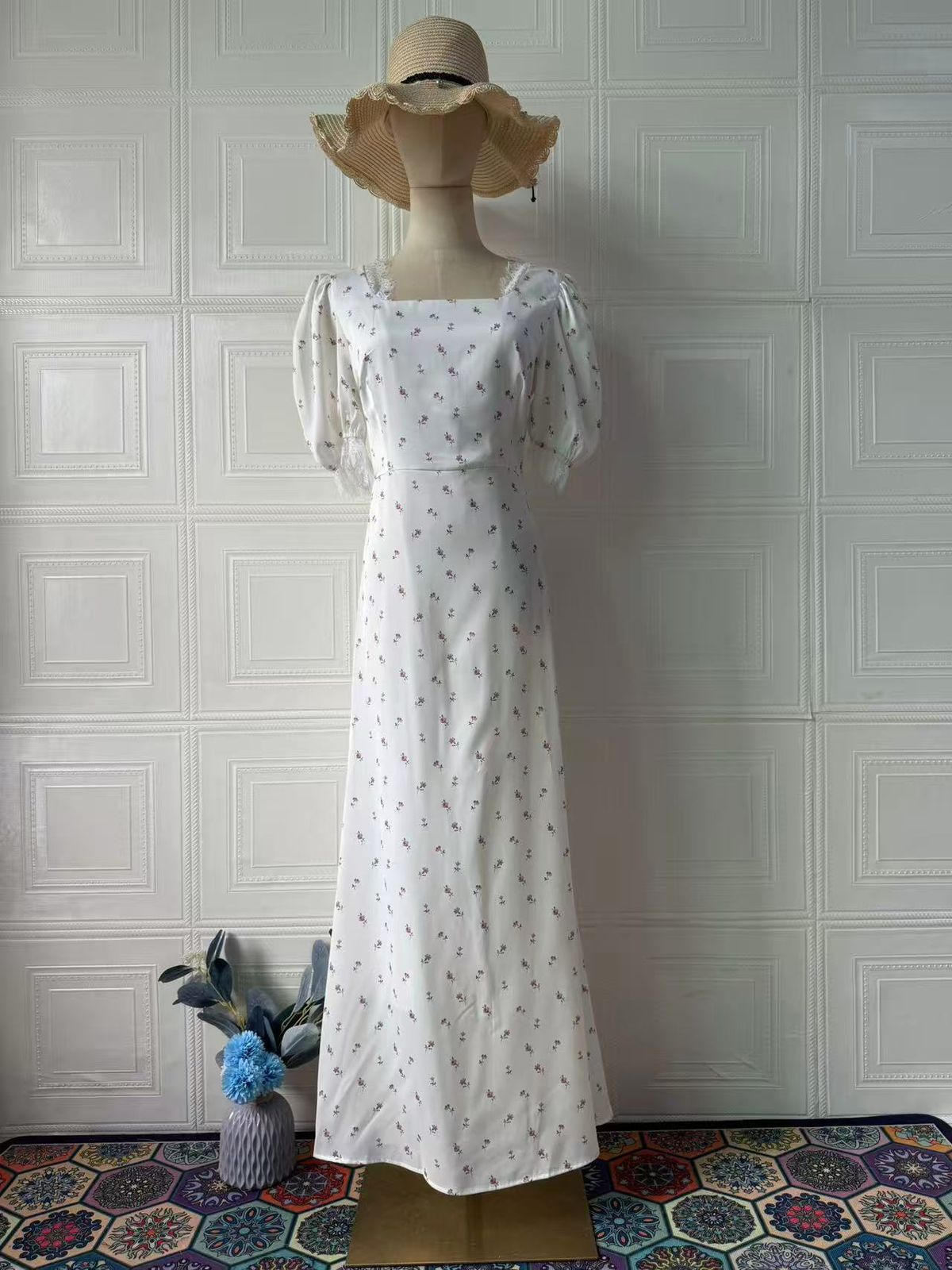 Elegant Satin Wrap Dress - Floral Print Ruffle Trim Dress (Feminine & Romantic Design Perfect For Date Night & Special Occasions)_ecoleips.com