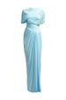 Spring New Women's Shawl Style Pleated Wrap Dress Casual Slim Fit European And American Cross Border 2025_ecoleips.com