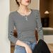 2025 #Selection Of Quality # Pure Cotton T-Shirt Women's Striped Long Sleeve Top 2025 Autumn/Winter New High End Western_ecoleips.com