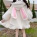 Women's Soft Girl Bunny Ears Hooded Sweatshirt Mid-Length Lamb Velvet Jacket For Autumn And Winter_ecoleips.com