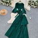 Women's Clothing Design Sense Tie Waist Trumpet Sleeve Irregular Pleated Top High Waist Slimming Big Swing Skirt Suit_ecoleips.com