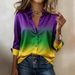 Women's 3D Printed Satin Blouse V-Neck Long Sleeve Flowy Polyester Top for Office And Date Night Multicolor Sizes S to 5XL_ecoleips.com