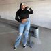 Voya Women's Clothing, European And American Personality Trend Style Hooded Sweatshirt,spring And Summer Fashion,western-style Short Top With Exposed Navel_ecoleips.com