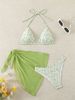 Women's Floral Two Piece Swimsuit Set Sexy Wire-Free Vacation Style Bikini New European American Quality Amazon Export_ecoleips.com