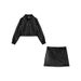 Black Fashion Suit For Women Spring And Autumn 2025 New Short Jacket High Waist Slimming Bodycon Skirt Two-Piece Set_ecoleips.com